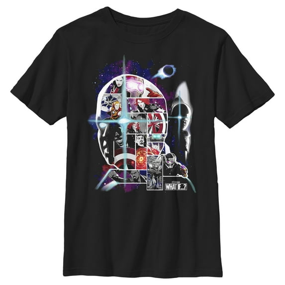 Boy's Marvel What if…? Watcher Panels Graphic Tee Black Medium