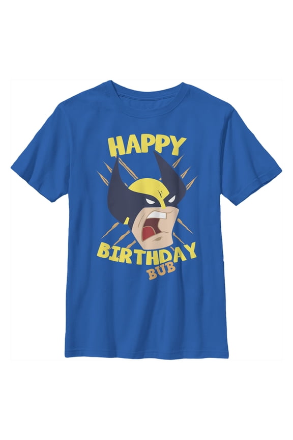 Boy's Marvel Wolverine Birthday Bub  Graphic Tee Royal Blue X Small