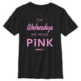 thumbnail image 1 of Boy's Mean Girls On Wednesdays We Wear Pink Official Logo Graphic Tee Black Small, 1 of 5