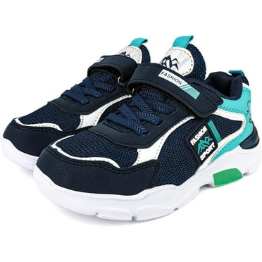 Boy's Mesh Breathable Running Shoes, Lightweight, Hook & Loop,Comfy Anti-Skid Breathable Sneakers for Kids Outdoor Activities