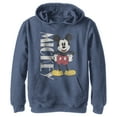 thumbnail image 1 of Boy's Mickey & Friends '90s Mickey Mouse Distressed  Pull Over Hoodie Navy Blue Heather X Large, 1 of 9