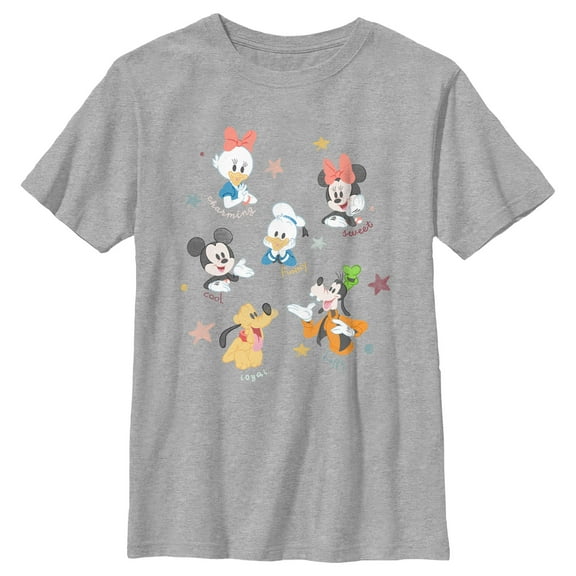 Boy's Mickey & Friends Adorable Sketch Portraits Graphic Tee Athletic Heather Small