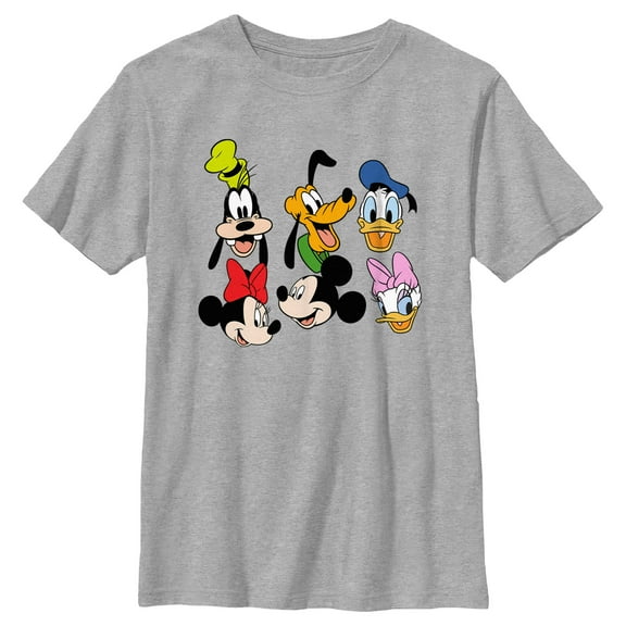 Boy's Mickey & Friends Buddies Lineup Graphic Tee Athletic Heather Large