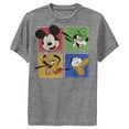 thumbnail image 1 of Boy's Mickey & Friends Character Grid Performance Graphic Tee Charcoal Heather Medium, 1 of 4