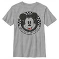 thumbnail image 1 of Boy's Mickey & Friends Checkered Mickey Mouse Portrait  Graphic Tee Athletic Heather Small, 1 of 10