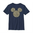 thumbnail image 1 of Boy's Mickey & Friends Cheetah Print Mickey Mouse Logo  Graphic Tee Navy Blue Large, 1 of 3