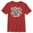 thumbnail image 1 of Boy's Mickey & Friends Christmas Retro Group  Graphic Tee Red Medium, 1 of 4