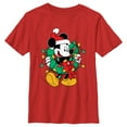 thumbnail image 1 of Boy's Mickey & Friends Christmas Wreath Mickey Graphic Tee Red Small, 1 of 4