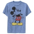thumbnail image 1 of Boy's Mickey & Friends Classic Mickey Distressed  Performance Graphic Tee Royal Blue Heather Small, 1 of 4