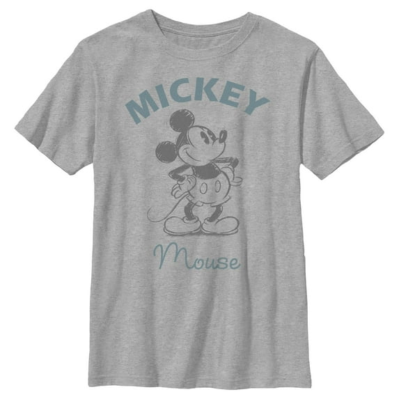 Boy's Mickey & Friends Classic Sketch Graphic Tee Heather Gray X Large