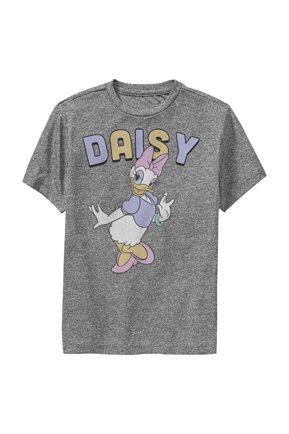 Boy's Mickey & Friends Daisy Duck  Performance Graphic Tee Charcoal Heather Large