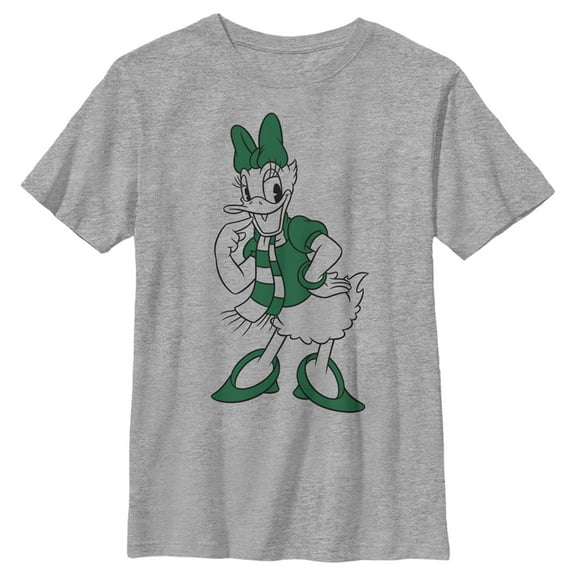 Boy's Mickey & Friends Daisy Duck St Patrick Green  Graphic Tee Athletic Heather Medium