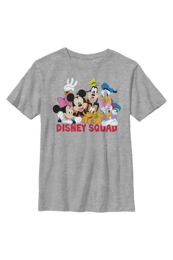 Boy's Mickey & Friends Disney Squad Group Shot Graphic Tee Athletic Heather Large