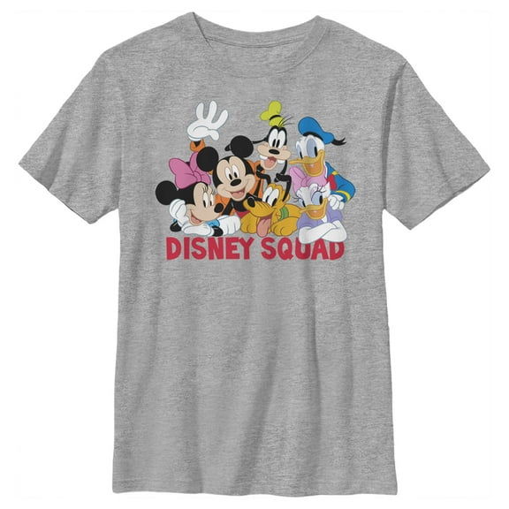 Boy's Mickey & Friends Disney Squad Group Shot Graphic Tee Athletic Heather Medium