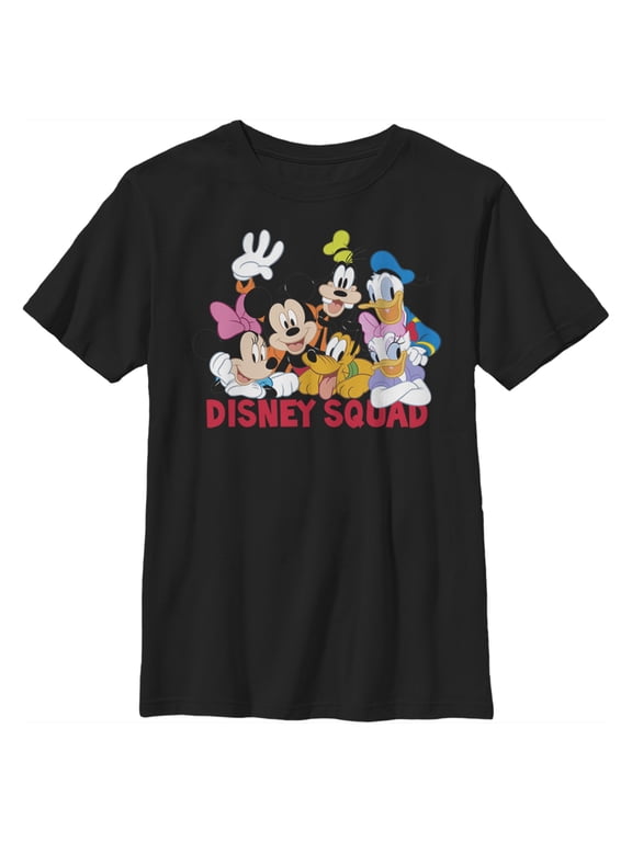 Boy's Mickey & Friends Disney Squad Group Shot Graphic Tee Black X Large