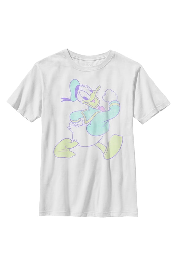 Boy's Mickey & Friends Distressed Donald  Graphic Tee White X Large