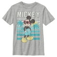 thumbnail image 1 of Boy's Mickey & Friends Distressed Palm Tree Scene Mickey  Graphic Tee Athletic Heather X Large, 1 of 5