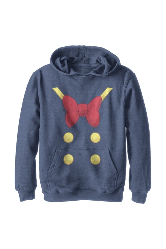 Boy's Mickey & Friends Donald Costume Pull Over Hoodie Navy Blue Heather Small