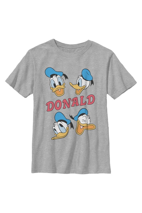 Boy's Mickey & Friends Donald Duck Faces Graphic Tee Athletic Heather Small