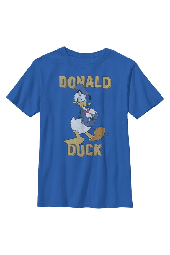 Boy's Mickey & Friends Donald Duck Grumpy  Graphic Tee Royal Blue X Small