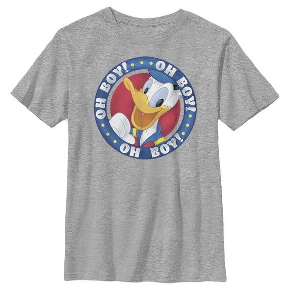 Boy's Mickey & Friends Donald Duck Oh Boy! Graphic Tee Athletic Heather X Large
