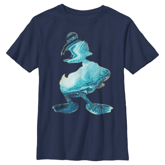 Boy's Mickey & Friends Donald Duck Paint Swirl Graphic Tee Navy Blue Small