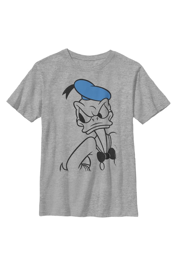 Boy's Mickey & Friends Donald Outline Graphic Tee Athletic Heather X Large
