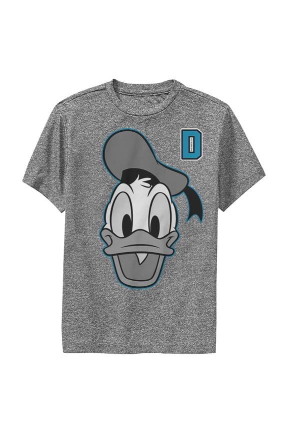 Boy's Mickey & Friends Donald Portrait Performance Graphic Tee Charcoal Heather X Large