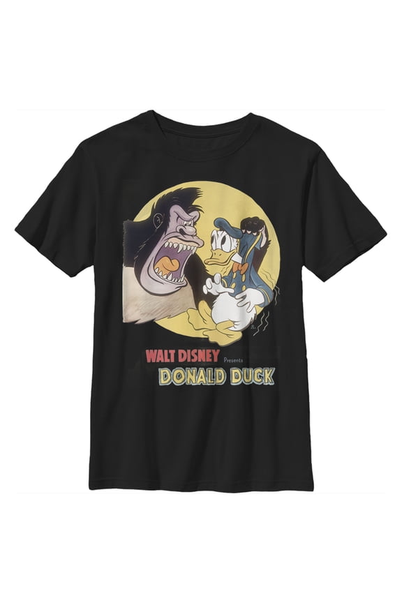 Boy's Mickey & Friends Donald and the Gorilla Graphic Tee Black Small