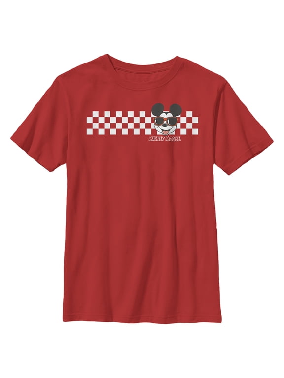 Boy's Mickey & Friends Finish Line Graphic Tee Red X Small