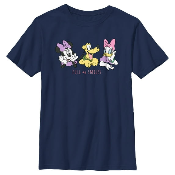 Boy's Mickey & Friends Full of Smiles Graphic Tee Navy Blue Medium