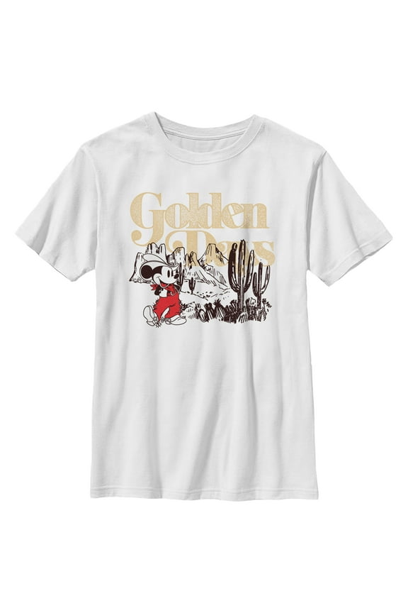 Boy's Mickey & Friends Golden Days Cowboy Mouse Graphic Tee White X Large