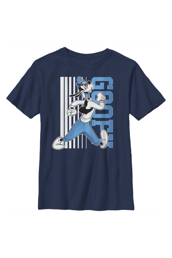 Boy's Mickey & Friends Goofy Graphic Tee Navy Blue X Large