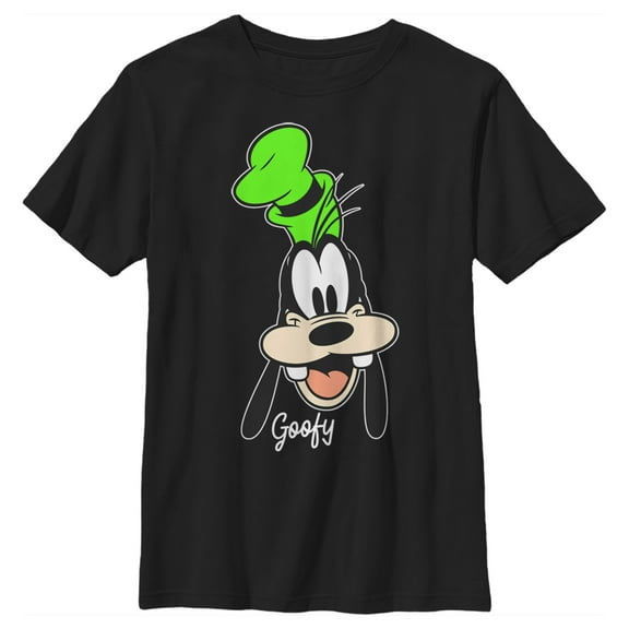 Boy's Mickey & Friends Goofy Portrait Graphic Tee Black Medium