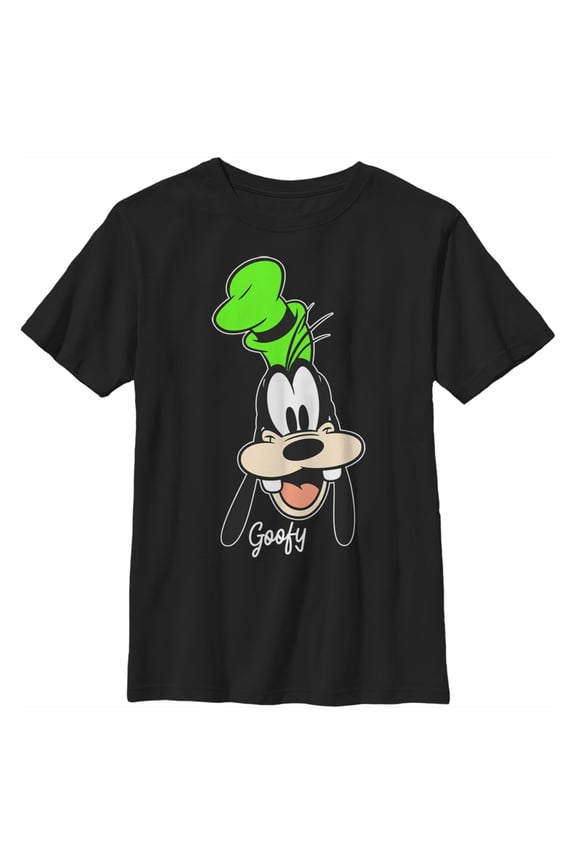 Boy's Mickey & Friends Goofy Portrait Graphic Tee Black Small