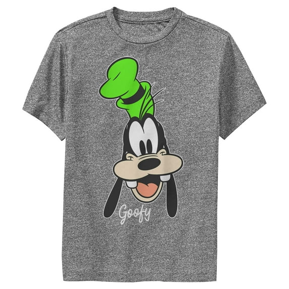 Boy's Mickey & Friends Goofy Portrait Performance Graphic Tee Charcoal Heather Small