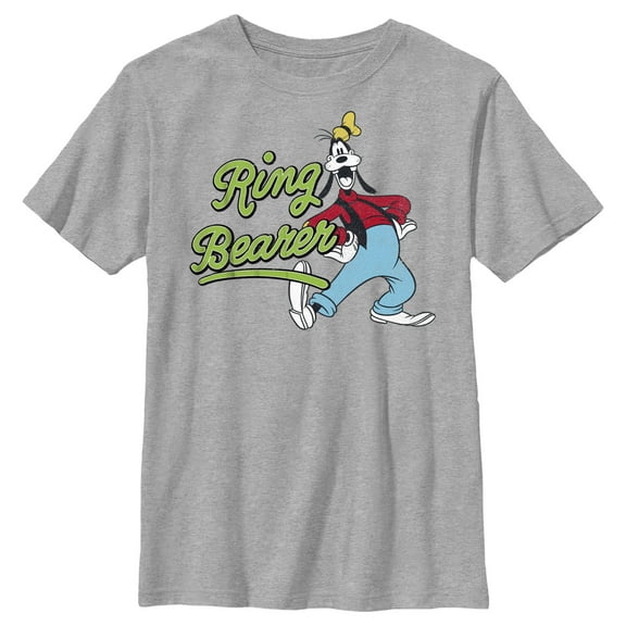 Boy's Mickey & Friends Goofy Ring Bearer  Graphic Tee Athletic Heather X Large