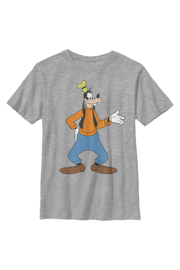 Boy's Mickey & Friends Goofy Wave Graphic Tee Athletic Heather Large