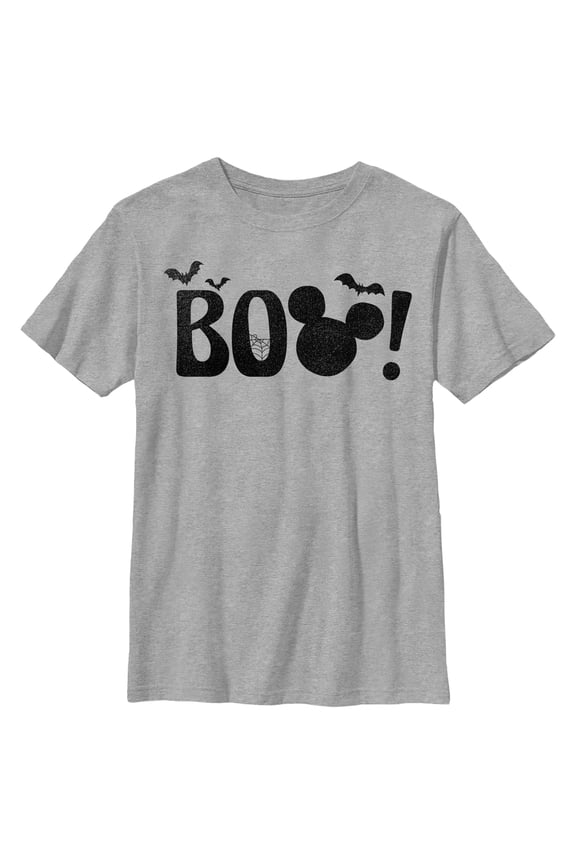 Boy's Mickey & Friends Halloween BOO Graphic Tee Athletic Heather Large