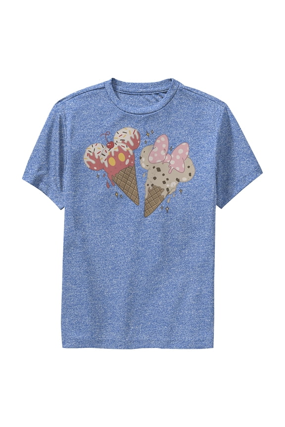 Boy's Mickey & Friends Ice Cream Lovers Performance Graphic Tee Royal Blue Heather Large