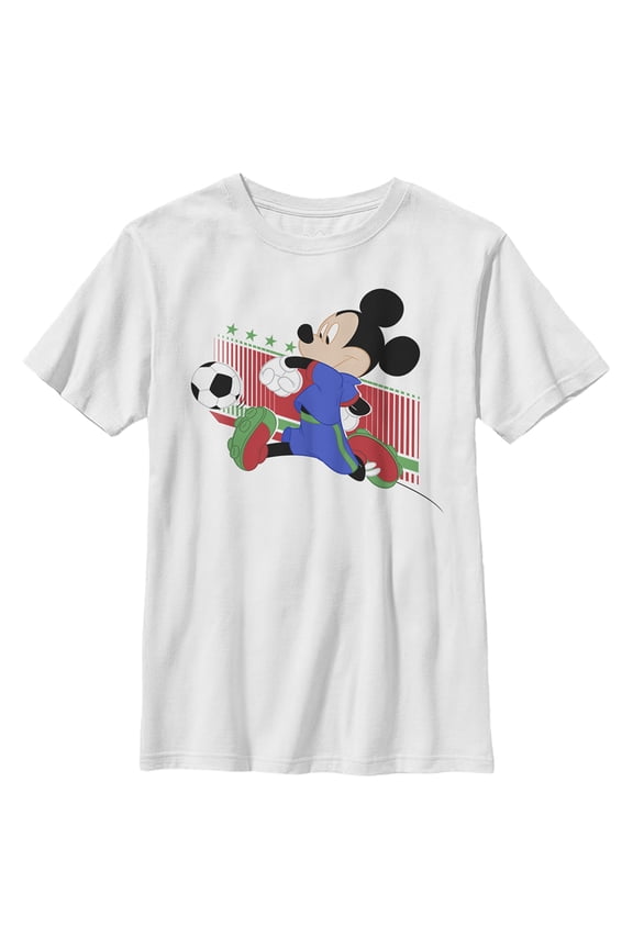 Boy's Mickey & Friends Italy Soccer Team Graphic Tee White Large