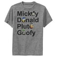 thumbnail image 1 of Boy's Mickey & Friends Mickey Donald Pluto Goofy  Performance Graphic Tee Charcoal Heather X Large, 1 of 4