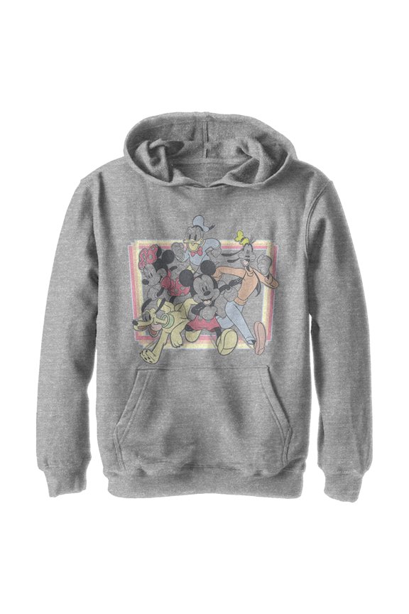 Boy's Mickey & Friends Mickey & Friends Out of the Box Pull Over Hoodie Athletic Heather Small
