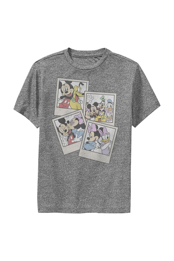Boy's Mickey & Friends Mickey & Friends Pictures Performance Graphic Tee Charcoal Heather Small