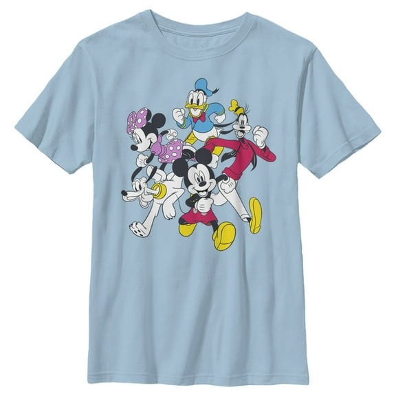 Boy's Mickey & Friends Mickey & Friends Run Graphic Tee Light Blue Small