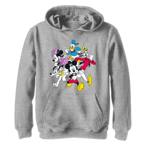 Boy's Mickey & Friends Mickey & Friends Run  Pull Over Hoodie Athletic Heather Small