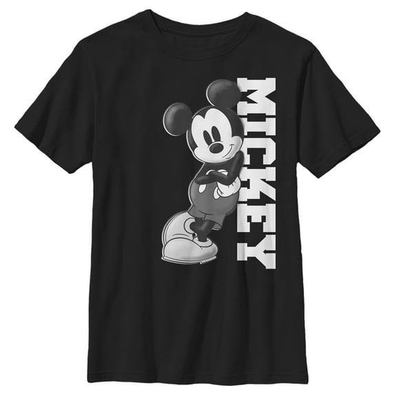 Boy's Mickey & Friends Mickey Lean Graphic Tee Black Medium
