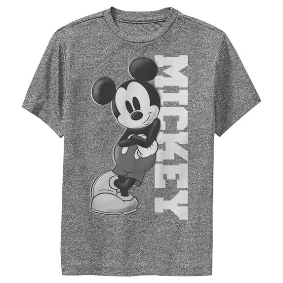 Boy's Mickey & Friends Mickey Lean Performance Graphic Tee Charcoal Heather X Large