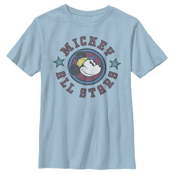 Boy's Mickey & Friends Mickey Mouse All Stars  Graphic Tee Light Blue X Large