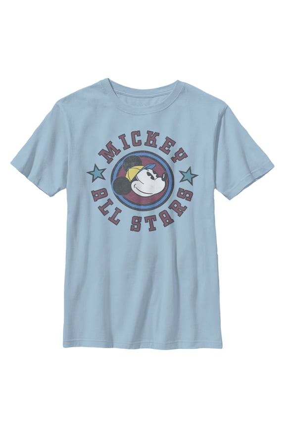 Boy's Mickey & Friends Mickey Mouse All Stars Graphic Tee Light Blue X Large
